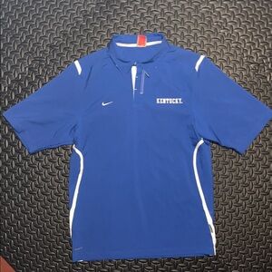 Nike Blue & White Kentucky Short-Sleeve Athletic Polo